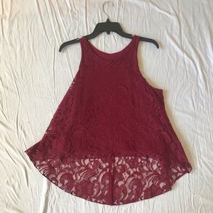 Peplum Lace Dressy Top ,quite attractive, never worn. Shorter front, longer back